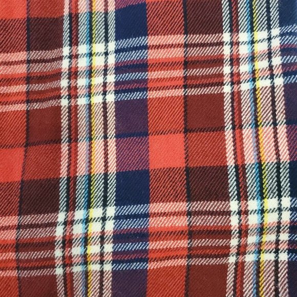 Vintage 90s‎ Mens Large Tall Red Plaid Flannel Shirt Jacket Shaket Button Up - Picture 5 of 8